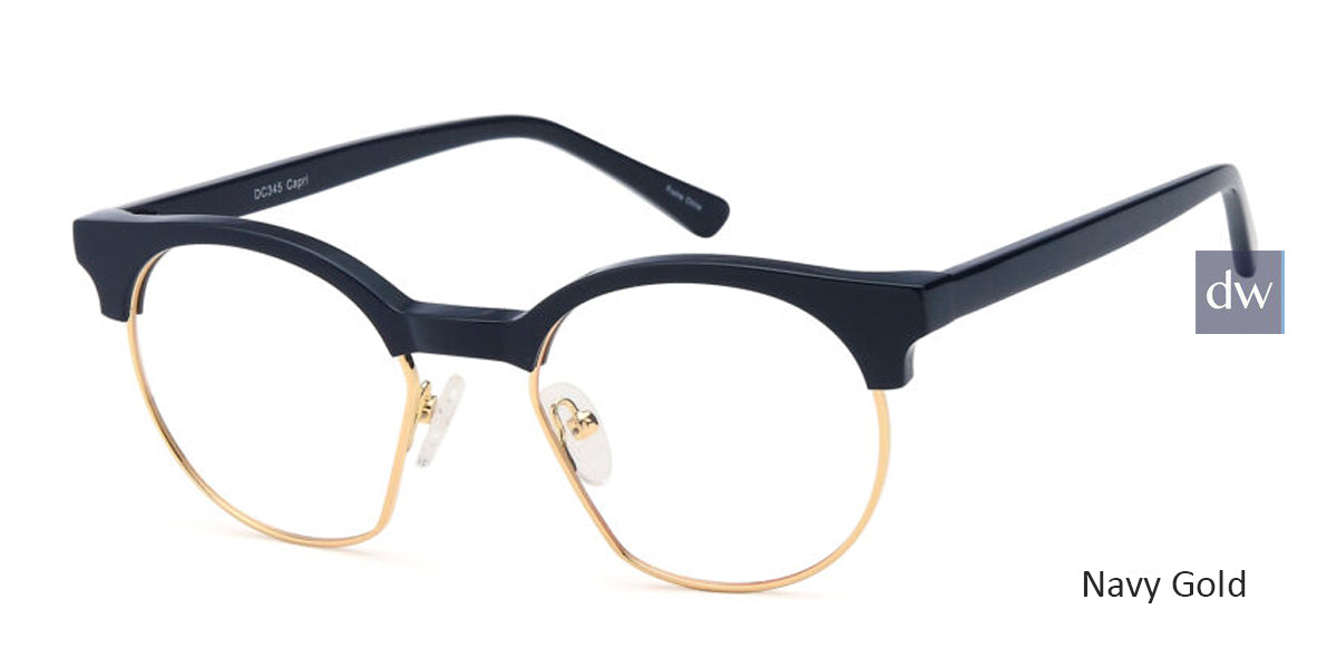 Navy Gold Capri Dicaprio DC345 Eyeglasses.