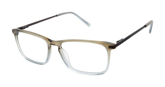 Geoffrey Beene G536 Soft Rectangle Eyeglasses in Olive Grey — men's acetate & copper-nickel frame