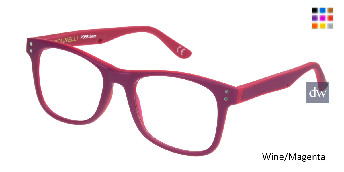 Wine/Magenta Polinelli P303 Eyeglasses