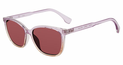 Gap SGP207 unisex rectangular plastic sunglasses in Purple with a translucent full rim and rose-toned lenses.


