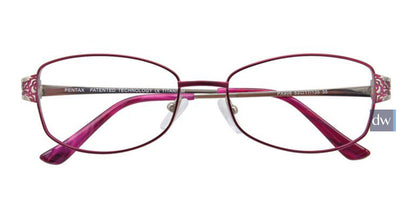 Dark Pinkish Red/Silver Pentax PX906 Eyeglasses