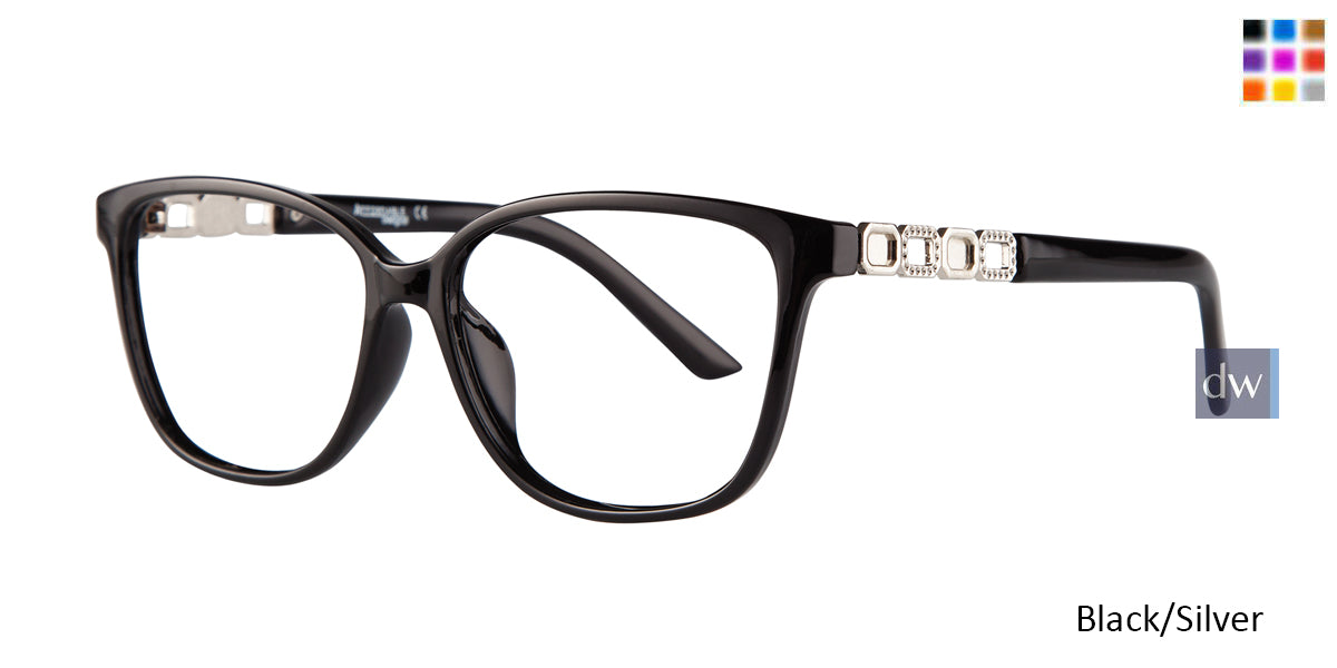 Black Silver Affordable Designs Pam Eyeglasses.