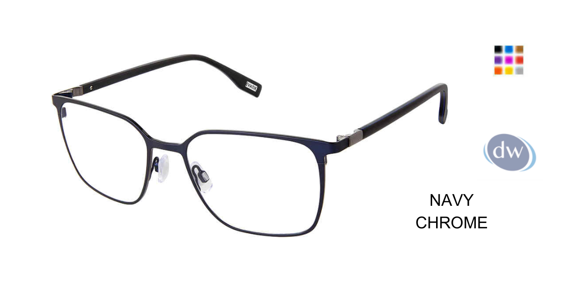 EVATIK E-9263 Eyeglasses NAVY CHROME