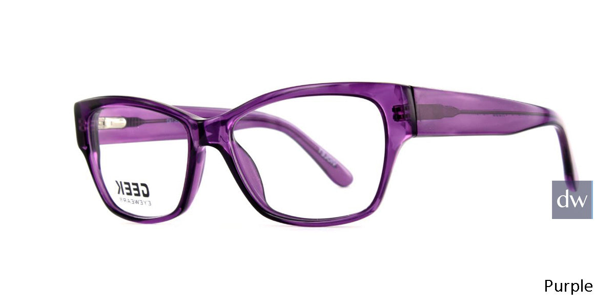 Purple GEEK FANCY CAT Eyeglasses - Blue