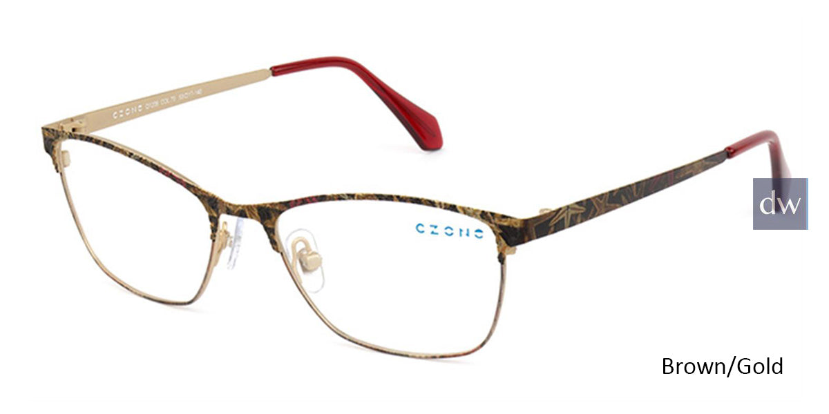 Brown/Gold C-Zone Q1206 Eyeglasses.