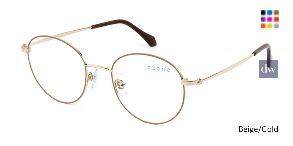 Beige/Gold C-Zone Q2234 Eyeglasses Teenager.