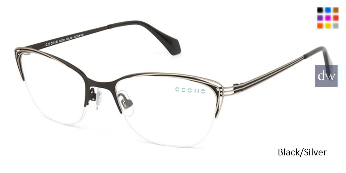 Black/Silver C-Zone Q2238 Eyeglasses.