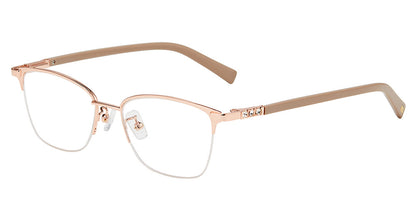 Jones New York VJOP156 Cat Eye Eyeglasses in Rose Gold — women's semi-rimless metal frame
