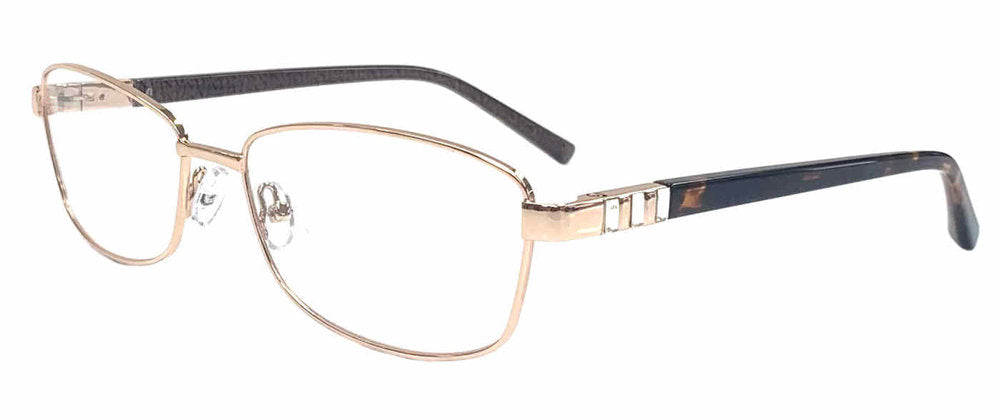 Jones New York VJON502 Modified Oval Eyeglasses in Rose Gold — women's full metal frame
