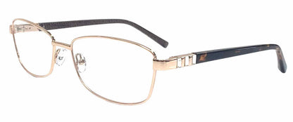 Jones New York VJON502 Modified Oval Eyeglasses in Rose Gold — women's full metal frame
