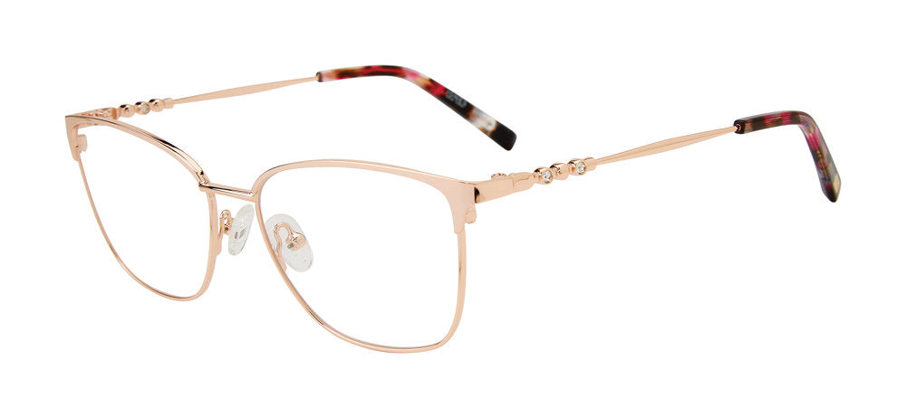 Jones New York VJON507 Cat Eye Eyeglasses in Rose Gold — women's full metal frame
