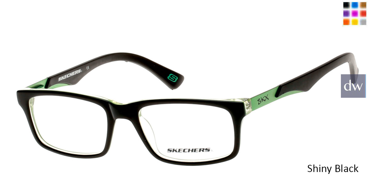 Shiny Black Skechers SE1095 Eyeglasses - Teenager.
