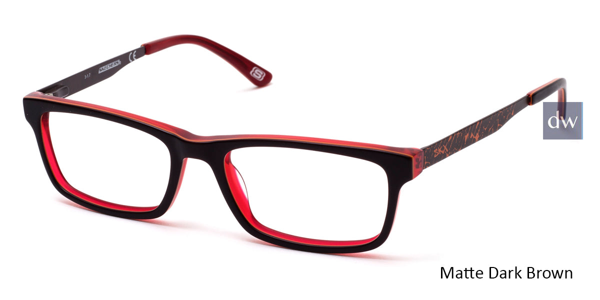 Matte Dark Brown Skechers SE1150 Eyeglasses.