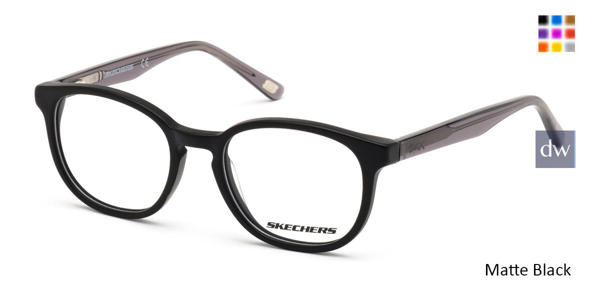Matte Black Skechers SE1163 Eyeglasses.