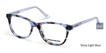 Shiny Light Blue Skechers SE1631 Eyeglasses