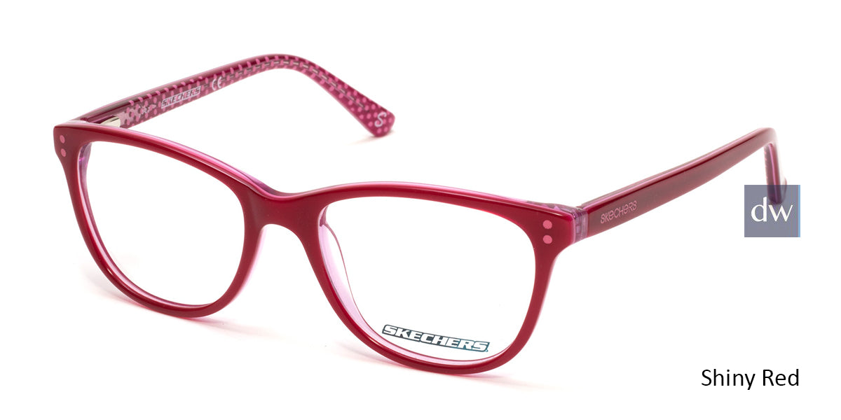Shiny Red Skechers SE1631 Eyeglasses.