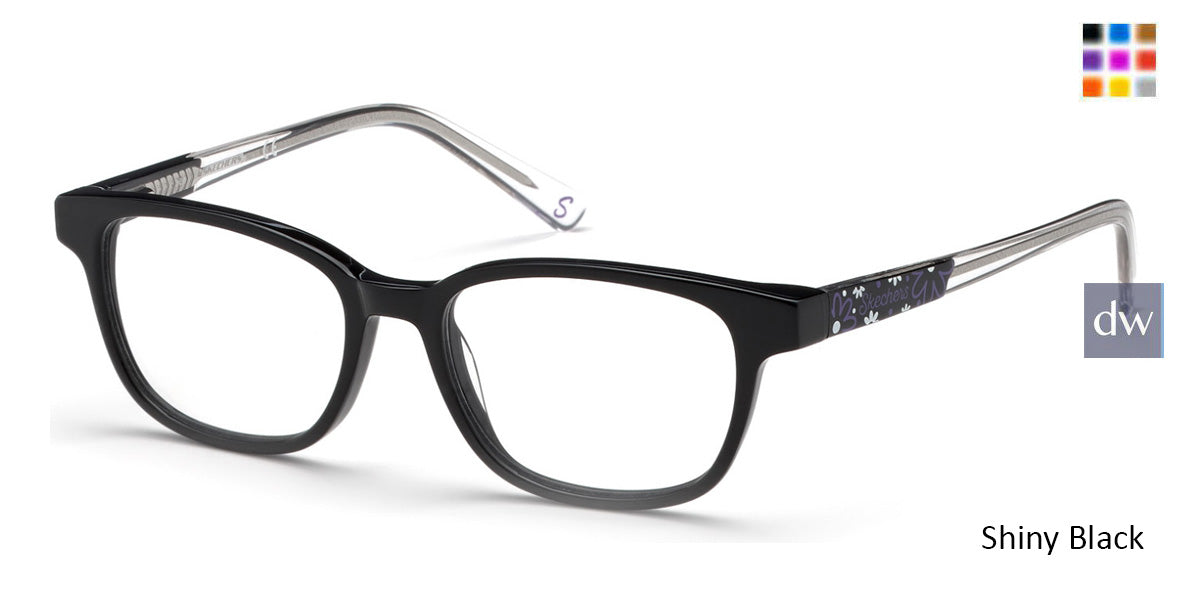 Shiny Black Skechers SE1639 Eyeglasses.