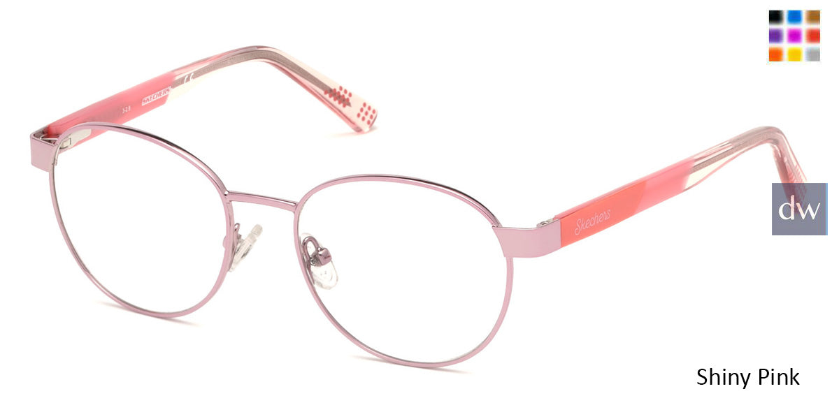 Shiny Pink Skechers SE1641 Eyeglasses.