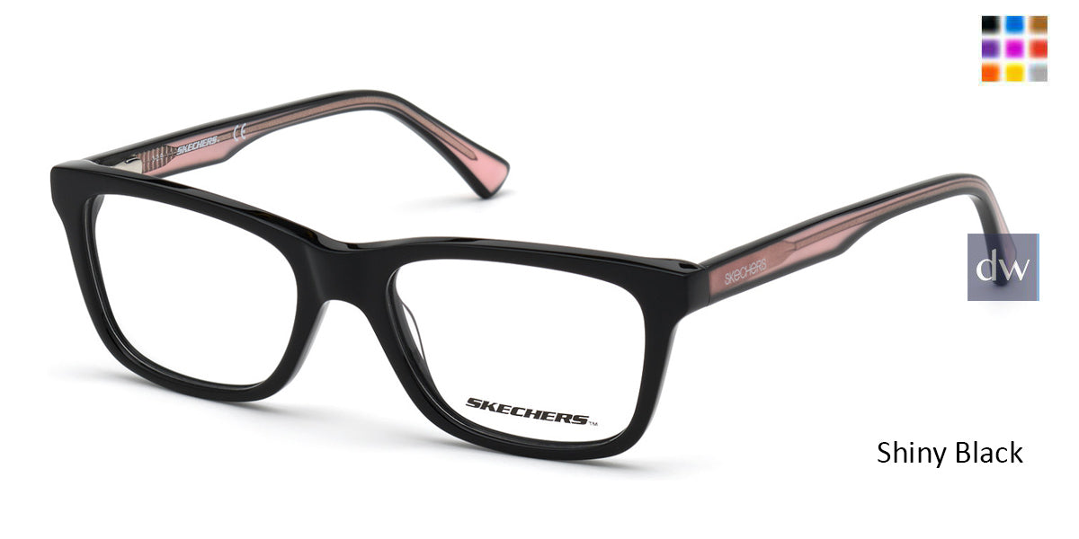 Shiny Black Skechers SE1644 Eyeglasses