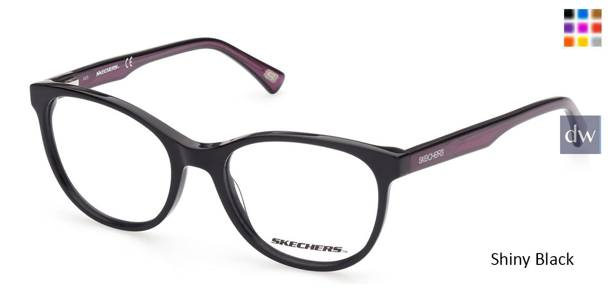 Shiny Black Skechers SE1647 Eyeglasses