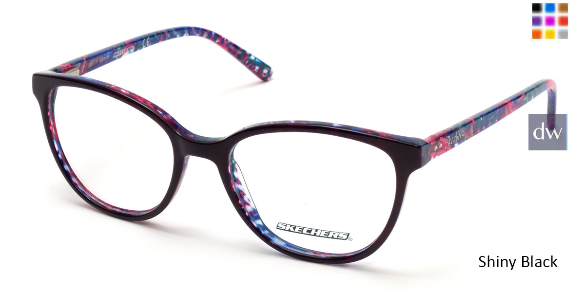 Shiny Black Skechers SE2137 Eyeglasses.