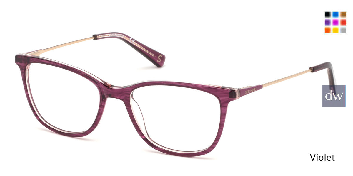 Violet Skechers SE2142 Eyeglasses.