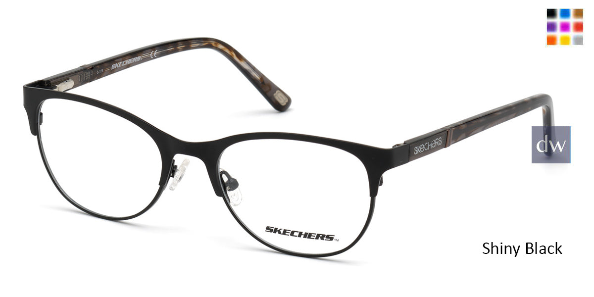 Shiny Black Skechers SE2153 Eyeglasses