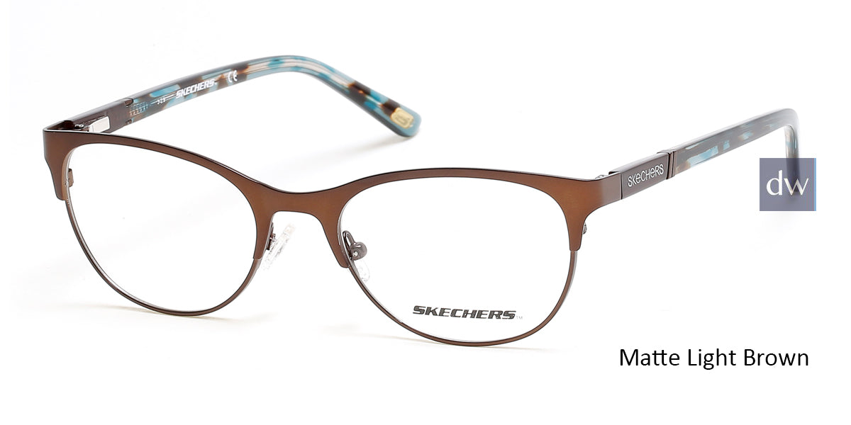 Matte Light Brown Skechers SE2153 Eyeglasses