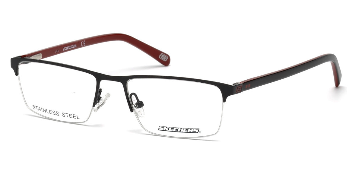 Matte Black Skechers SE3195 Eyeglasses.