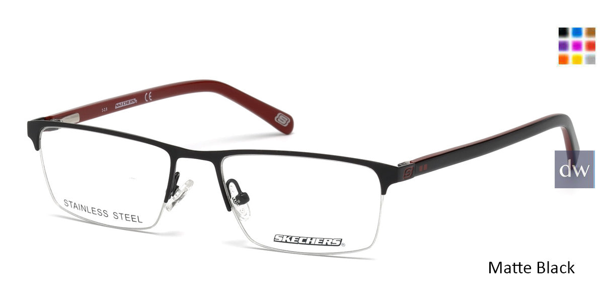 Matte Black Skechers SE3195 Eyeglasses.