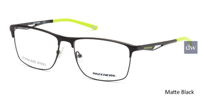 Matte Black Skechers SE3246 Eyeglasses.