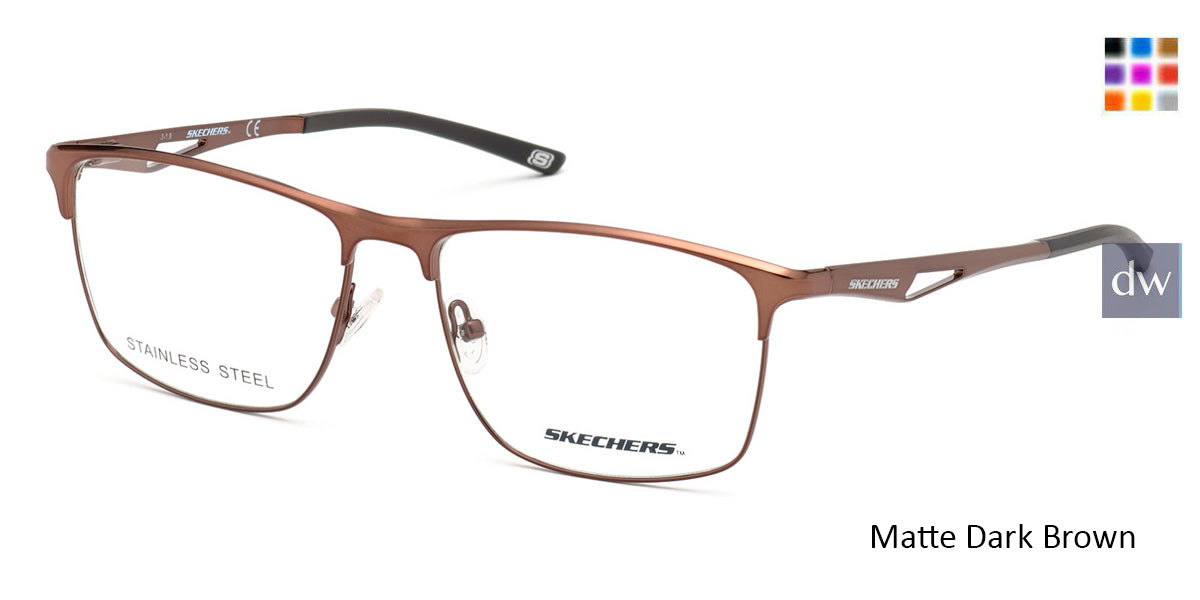 Matte Dark Brown Skechers SE3246 Eyeglasses.