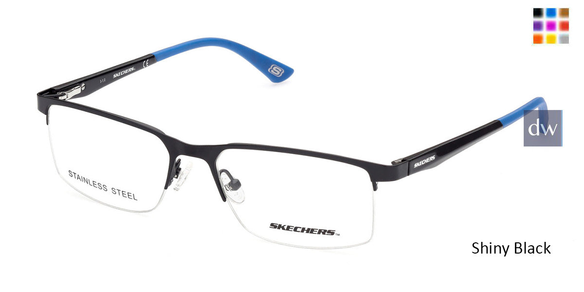 Shiny Black Skechers SE3306 Eyeglasses