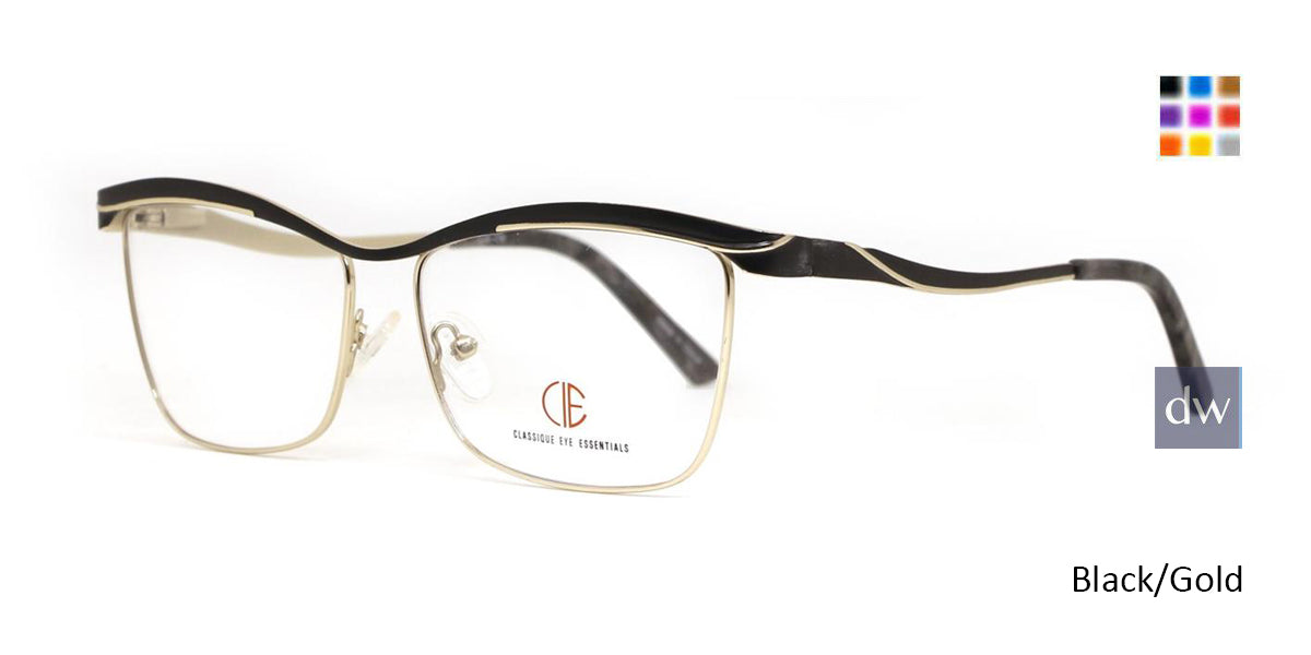 Black/Gold CIE SEC142 Eyeglasses.