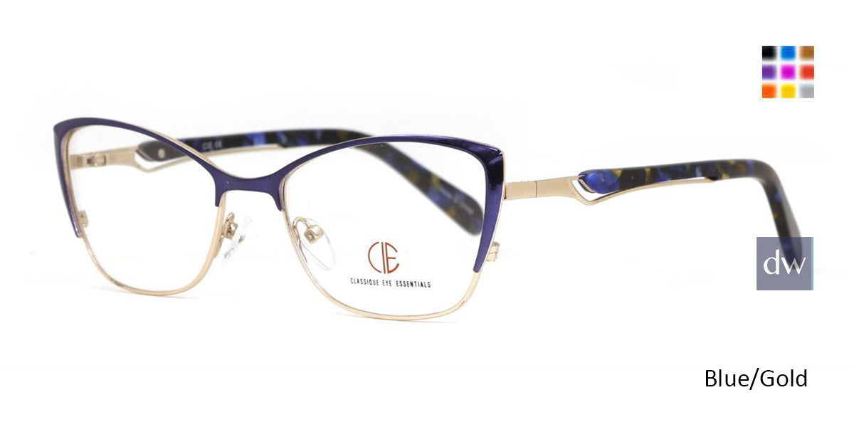 Blue/Gold CIE SEC143 Eyeglasses.