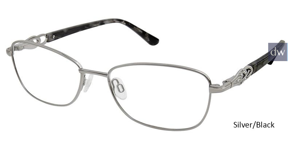 Silver Black Superflex SF-530 Eyeglasses.