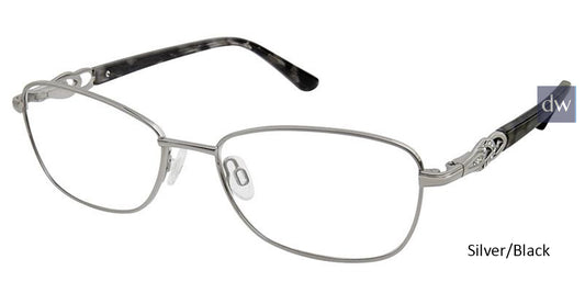 Silver Black Superflex SF-530 Eyeglasses.