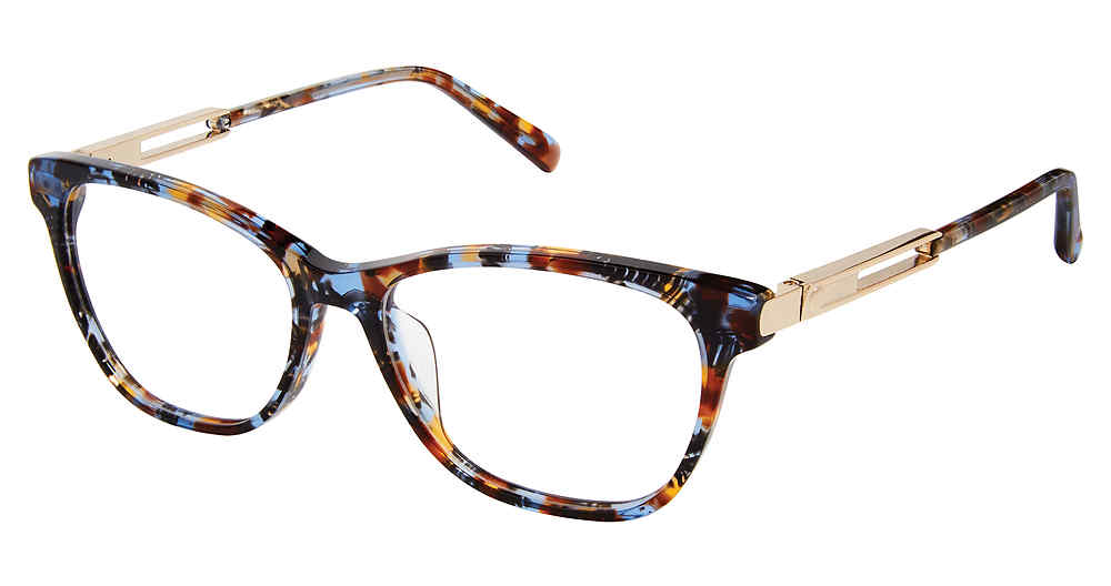 BLUE-FLORAL-GOLD SUPERFLEX SF-617 Eyeglasses