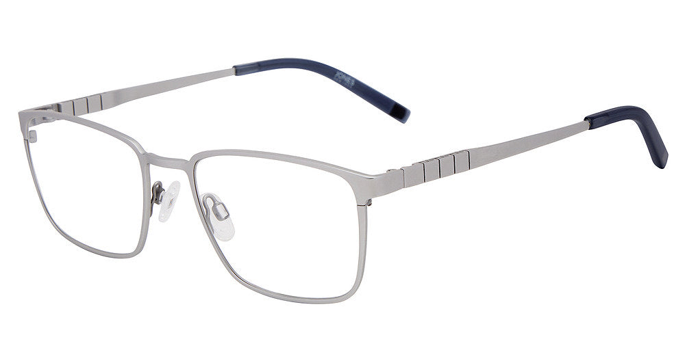 “Jones New York VJOM382 men's square metal eyeglasses in Silver.”