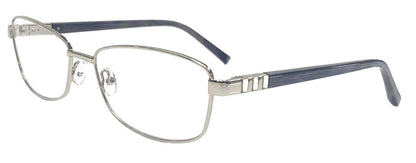 Jones New York VJON502 Modified Oval Eyeglasses in Silver — women's full metal frame
