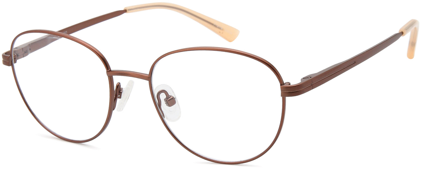Brown:
Capri SIMPLY LITE SL111 Oval Eyeglasses in Brown — featherlight unisex metal frame

