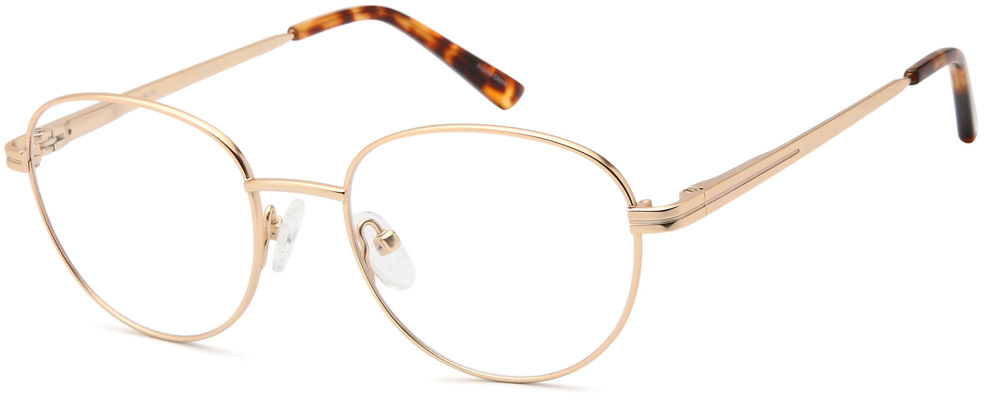 Gold:
Capri SIMPLY LITE SL111 Oval Eyeglasses in Gold — featherlight unisex metal frame
