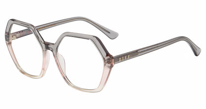 Diff Charitable Optical VDFDXIE women's geometric plastic eyeglasses in Smoke Rose