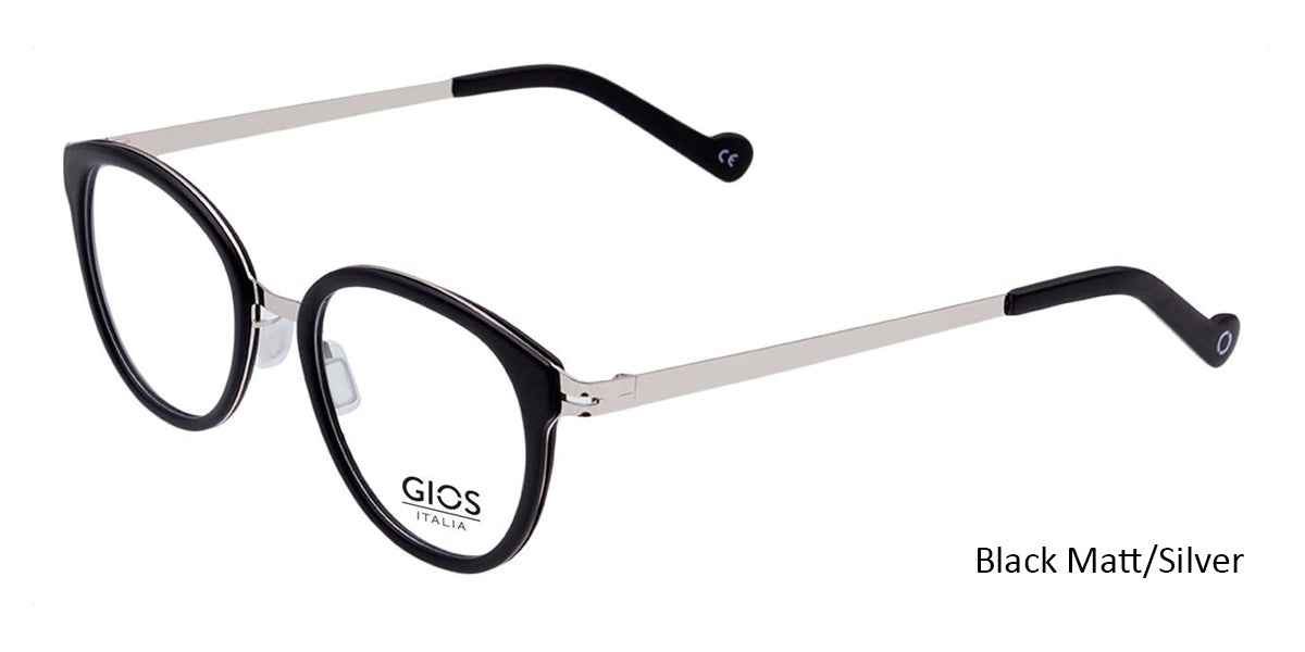 Black Matt/Silver Gios Italia SN200025 Eyeglasses.