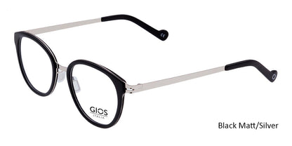 Black Matt/Silver Gios Italia SN200025 Eyeglasses.