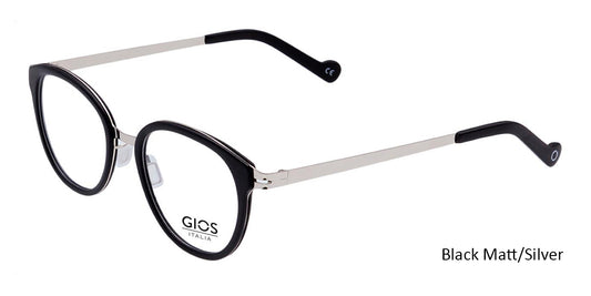 Black Matt/Silver Gios Italia SN200025 Eyeglasses.