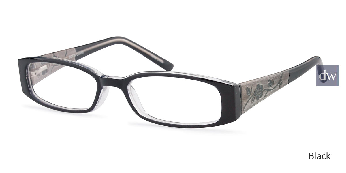 Black Capri Traditional Plastics Sofia Eyeglasses.