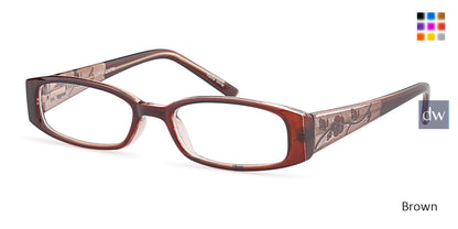 Brown Capri Traditional Plastics Sofia Eyeglasses.