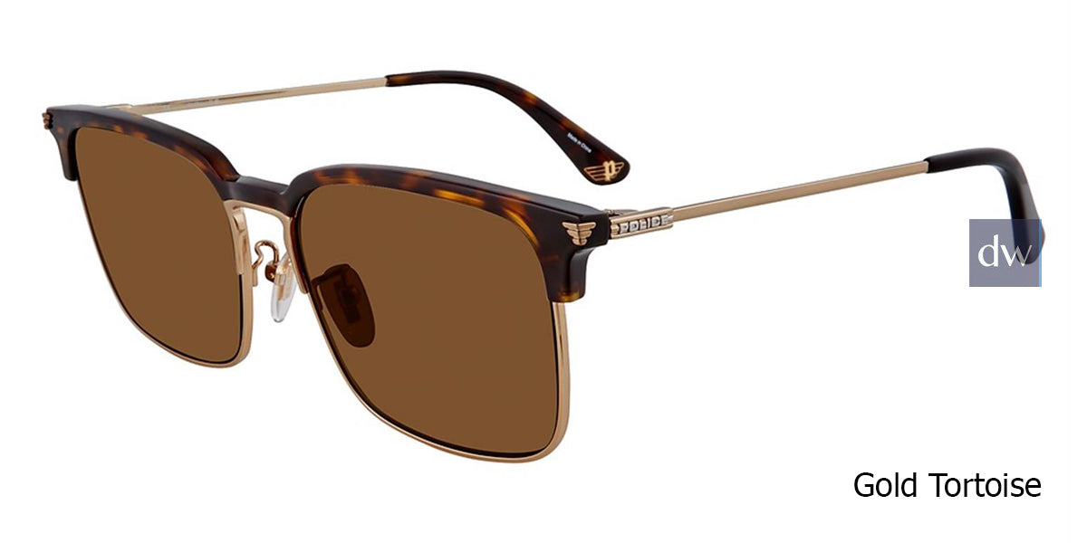 Gold Tortoise Police SPL576E Sunglasses.