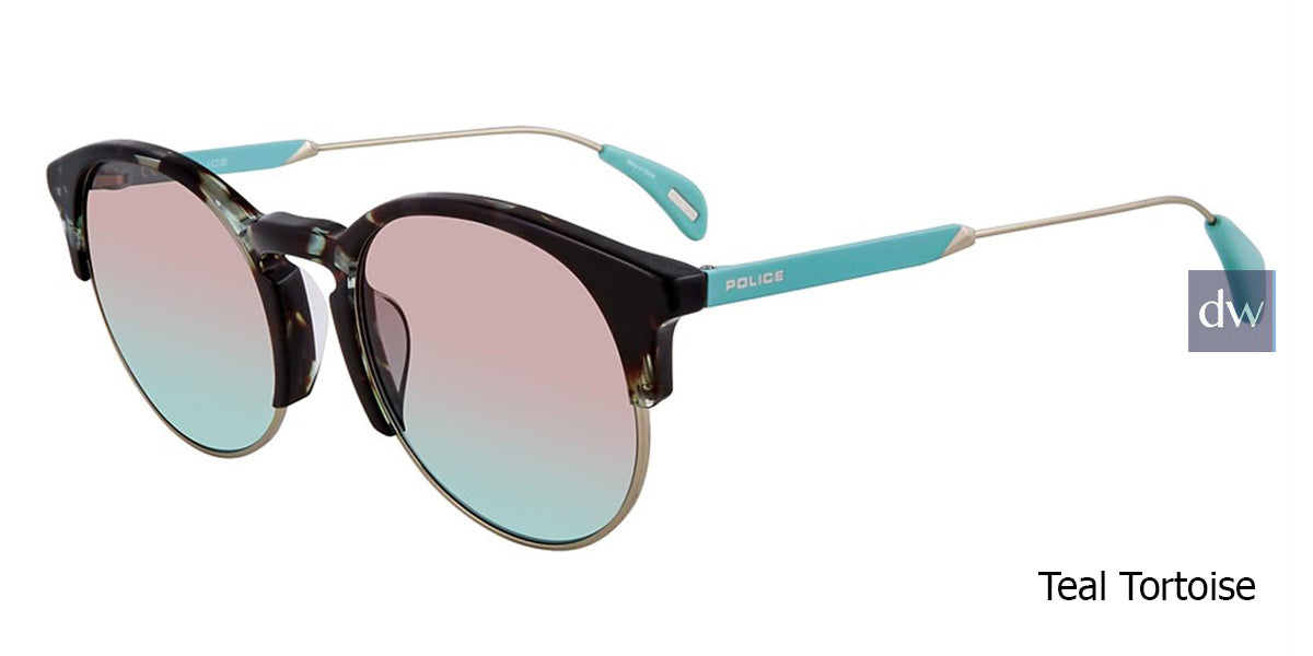Teal Tortoise Police SPL738 Sunglasses.